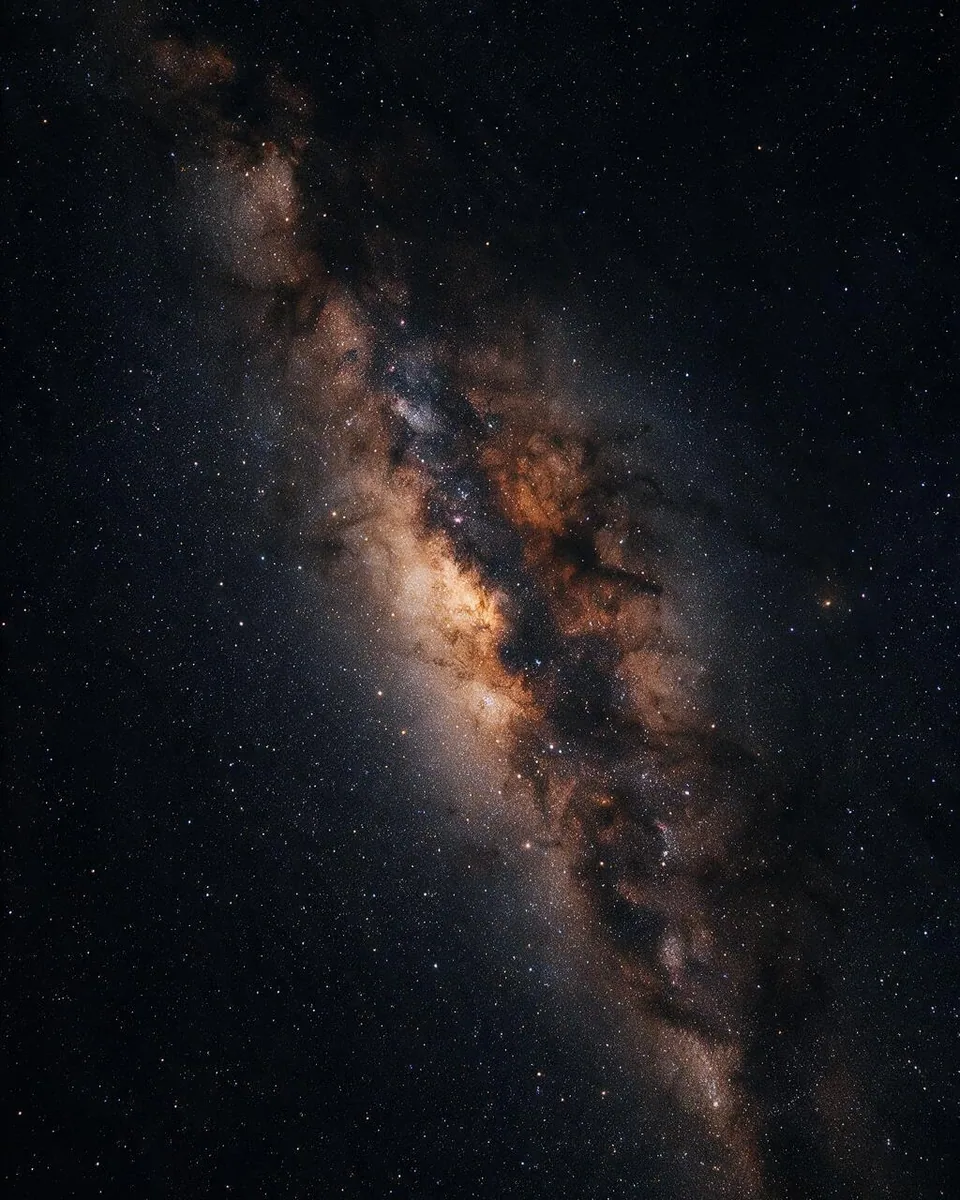 The Milky Way rising through a dark, star-filled sky